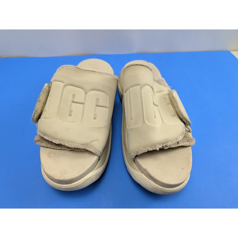 UGG Women's LA Cloud Slide Sandal Off White Size 10 Platform Rubber Strap